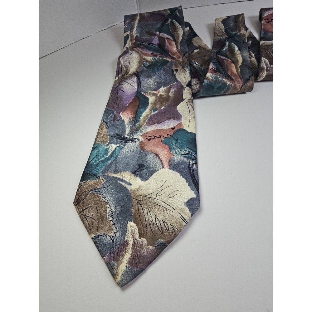 Vintage Alcione Milano By Today's Man  100% Silk Abstract Neck Tie Made In Italy - Picture 3 of 7